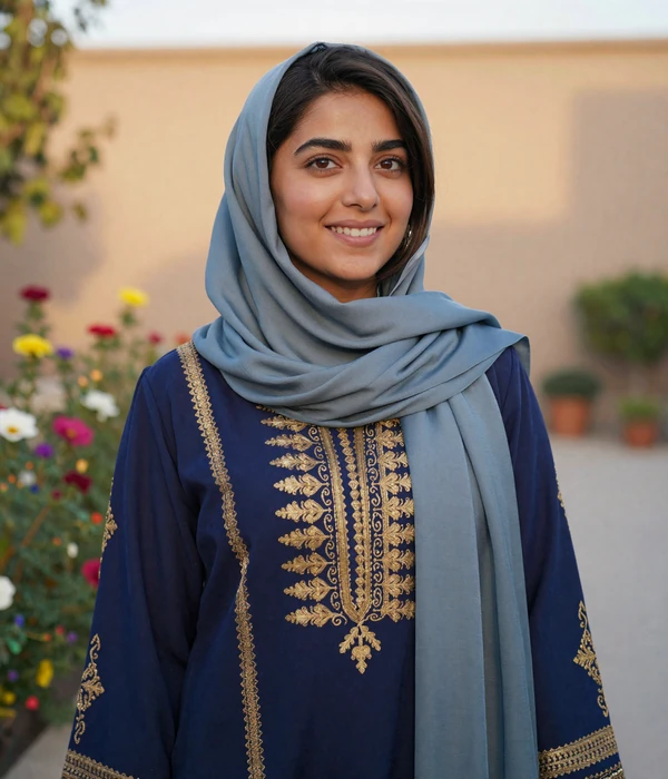 Afghan woman in traditional dress representing Afghan mail order brides