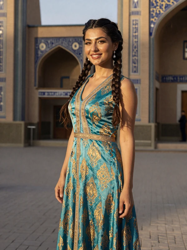 Beautiful Uzbek woman in traditional Central Asian setting representing Uzbek mail order brides