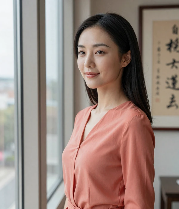 Beautiful Chinese woman in modern setting representing Chinese mail order brides