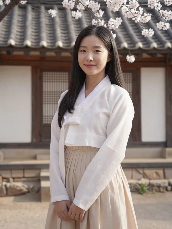Beautiful Korean woman in traditional setting representing Korean mail order brides