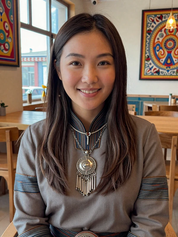 Beautiful Mongolian woman representing traditional values and modern lifestyle